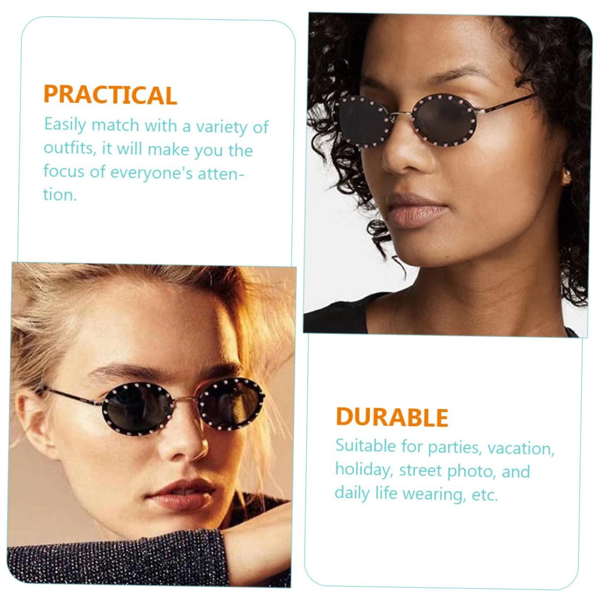 Солнцезащитные очки PACKOVE 2St, летние, овальные линзы, женские, панк, фото №5