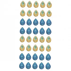 Стразы Каплевидные VILLCASE 200 шт. для одежды, вышивки, украшений, патчей, бисера, аксессуаров, цвет павлиний - Фото 1