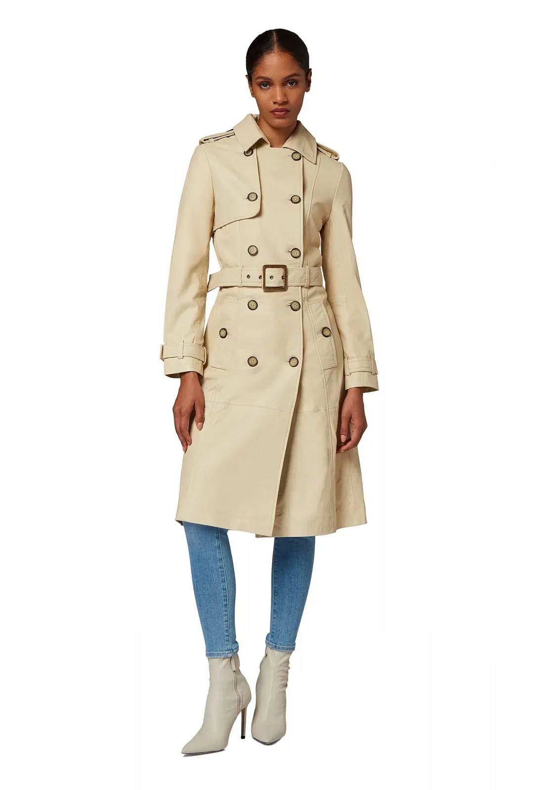 Шкіряне пальто RICANO Gloria Slim Fit з поясом, фото №1 Шкіряне пальто RICANO Gloria Slim Fit з поясом, фото №1