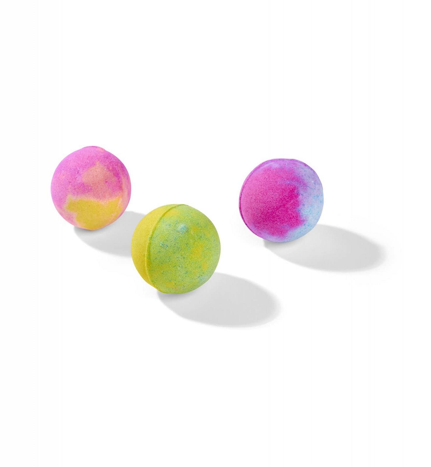Щітка з трьома бомбочками для ванни, Розфарбовує воду барвисто, фото №3