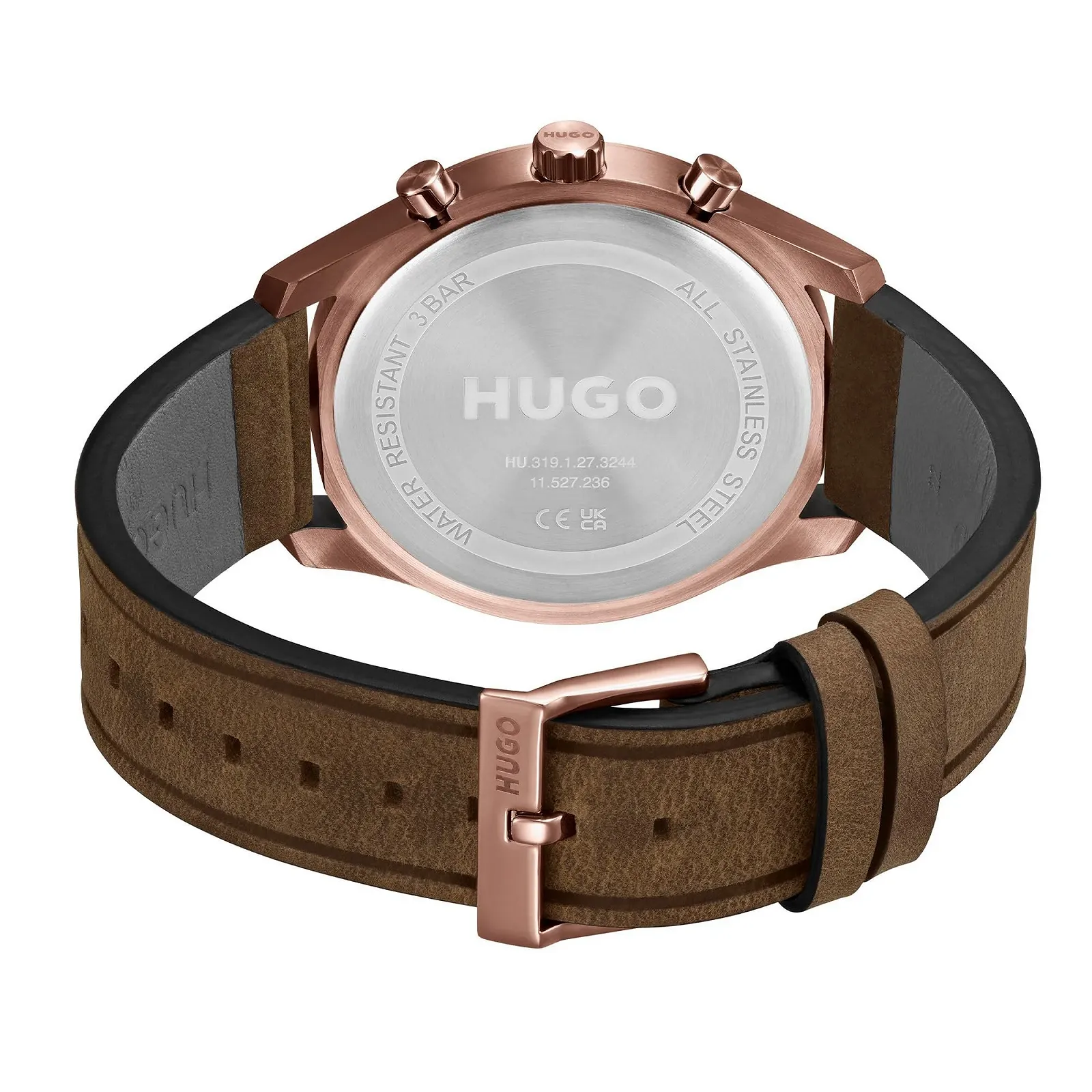 Мужские кварцевые часы HUGO Multi Dial Collection Chase с коричневым кожаным ремешком - 1530162, коричневый, Minimalist, фото №3 Мужские кварцевые часы HUGO Multi Dial Collection Chase с коричневым кожаным ремешком - 1530162, коричневый, Minimalist, фото №3