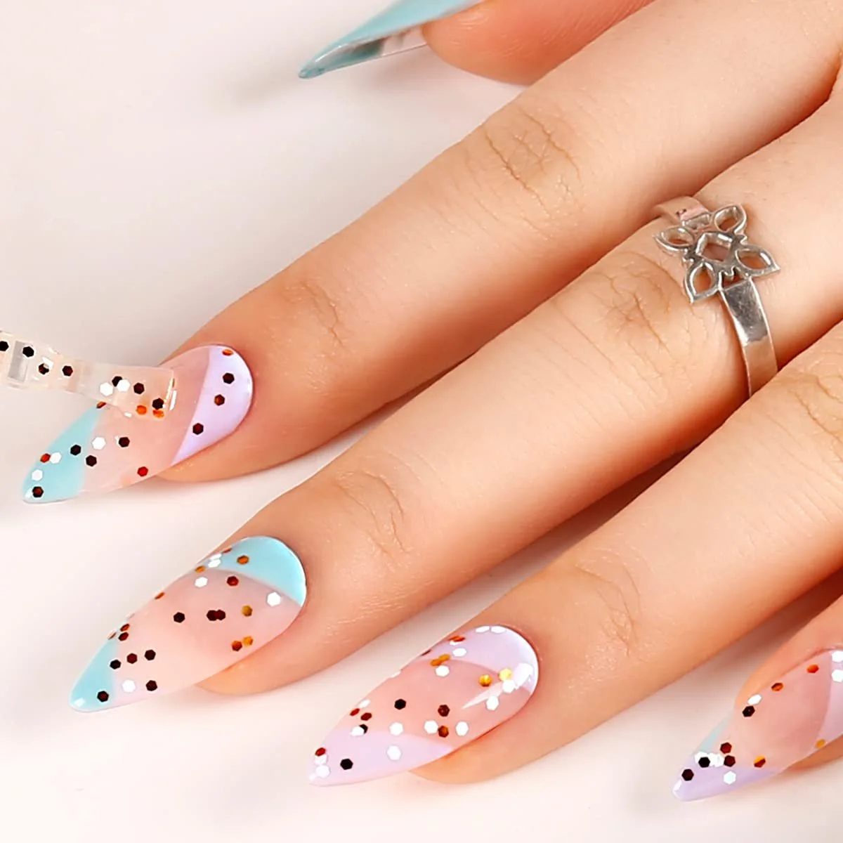 Гель-лак Bluesky Glitter No Wipe Top Coat Balloon Drop GTC06, 10 мл, фото №3