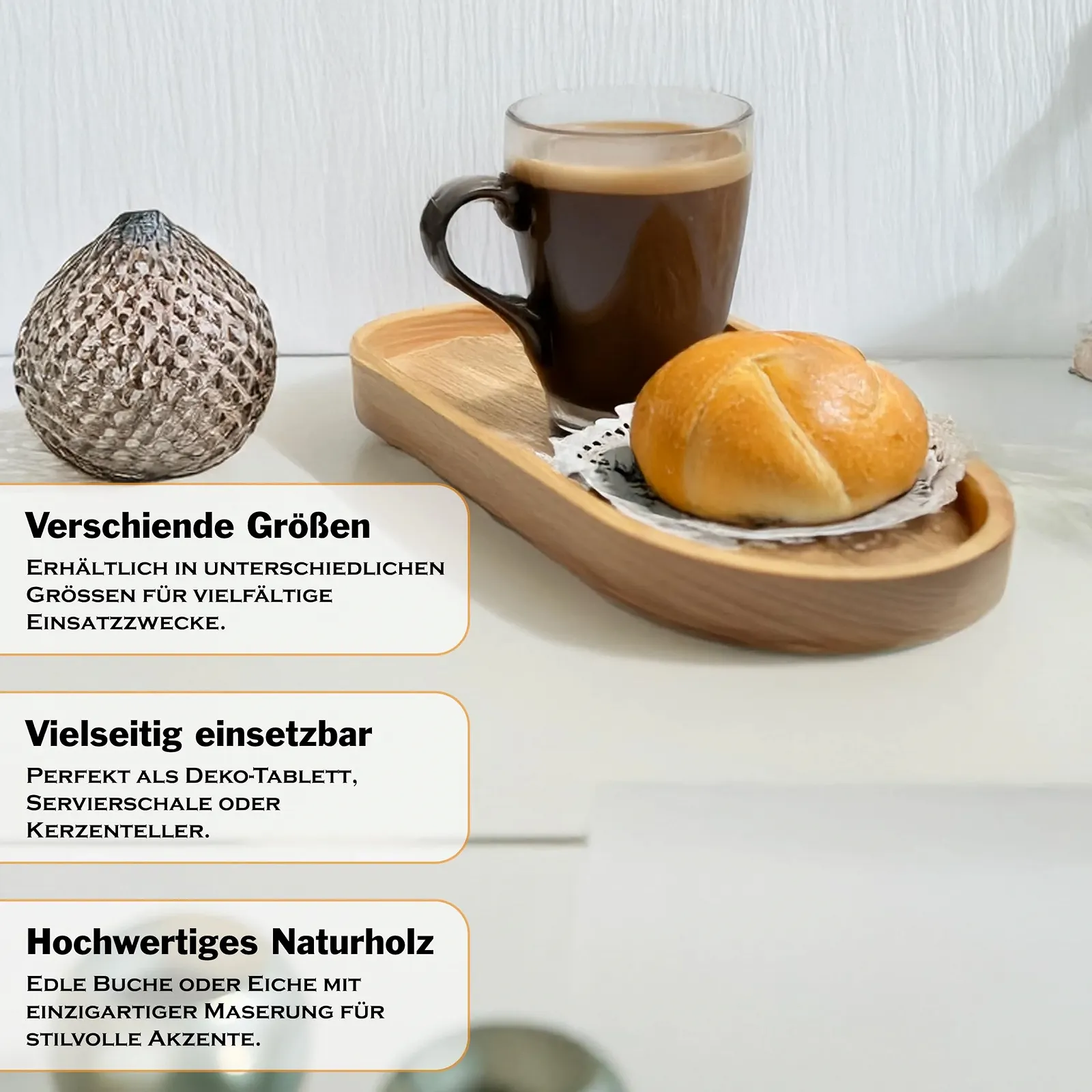 Декоративный поднос EKFJAELL Дерево, Овальный, Дуб, фото №3 Декоративный поднос EKFJAELL Дерево, Овальный, Дуб, фото №3