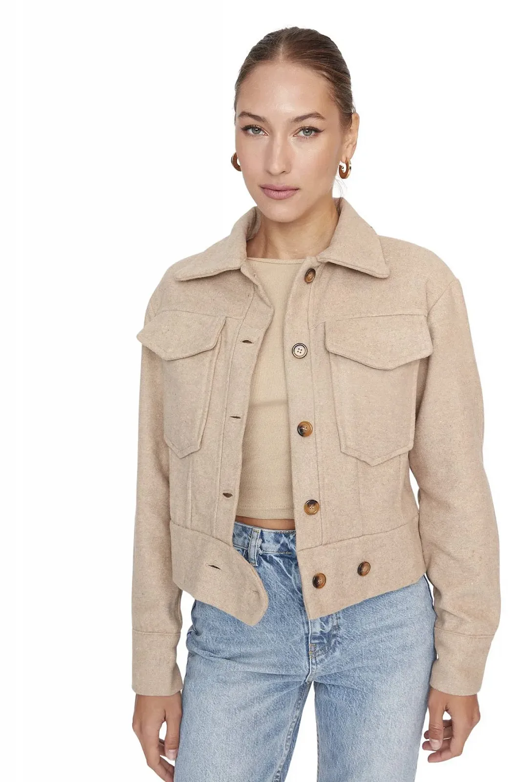 Жакет TRENDYOL Basic Regular однотонный, фото №3 Жакет TRENDYOL Basic Regular однотонный, фото №3