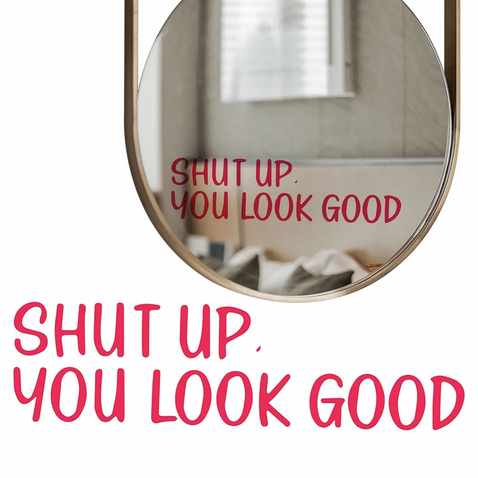 Настінна наклейка "Shut Up You Look Good" для ванної кімнати, фото №6