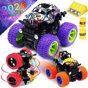 Іграшка CozyBomB Friction Powered Monster Truck для хлопчиків - Інерційні автомобілі Playset 3 пак - Фото 1