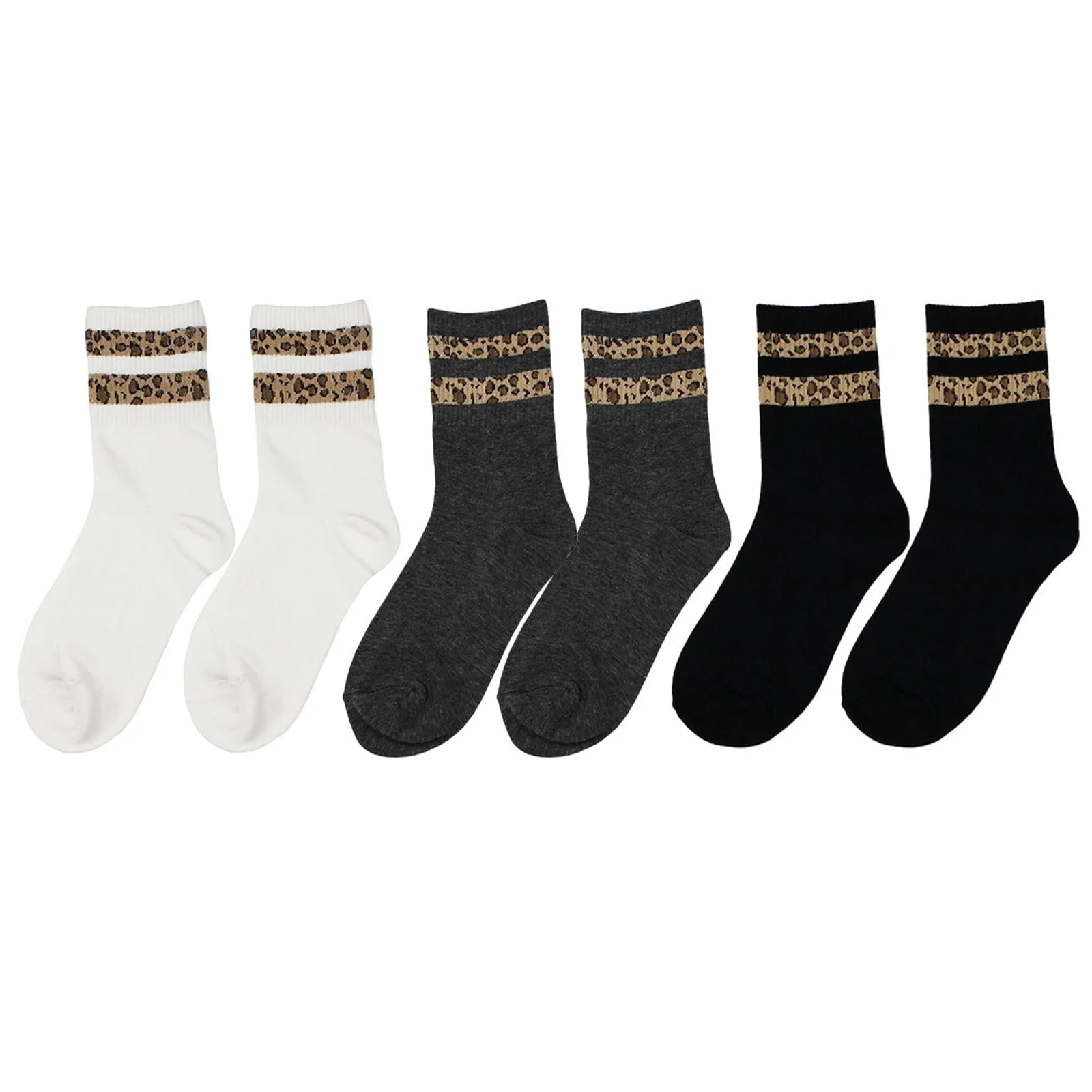 Жіночі шкарпетки з леопардовим принтом (3 пари), фото №1