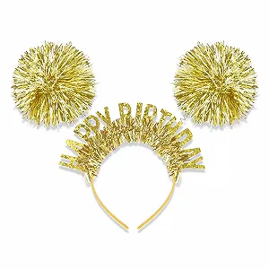 Обруч З Днем народження Golden "Happy Birthday" - Фото 1