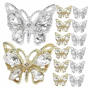 Украшения для ногтей Бабочки Стразы, 20 шт. - Фото 1