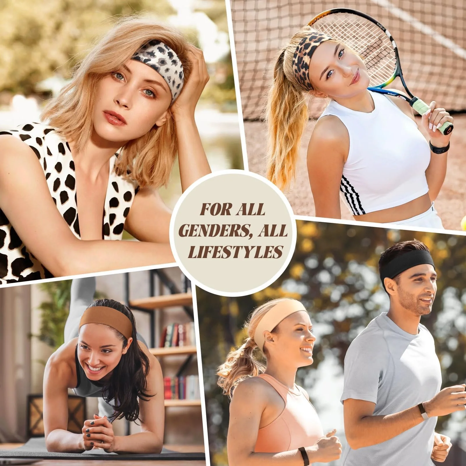 Спортивна Пов'язка на Голову Чорний, Набір з 6 штук, фото №4 Спортивна Пов'язка на Голову Чорний, Набір з 6 штук, фото №4