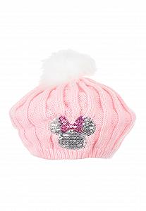 Берет Minnie Mouse Дитячий З помпоном Зимовий Вязана Рожевий, 54 - Фото 1