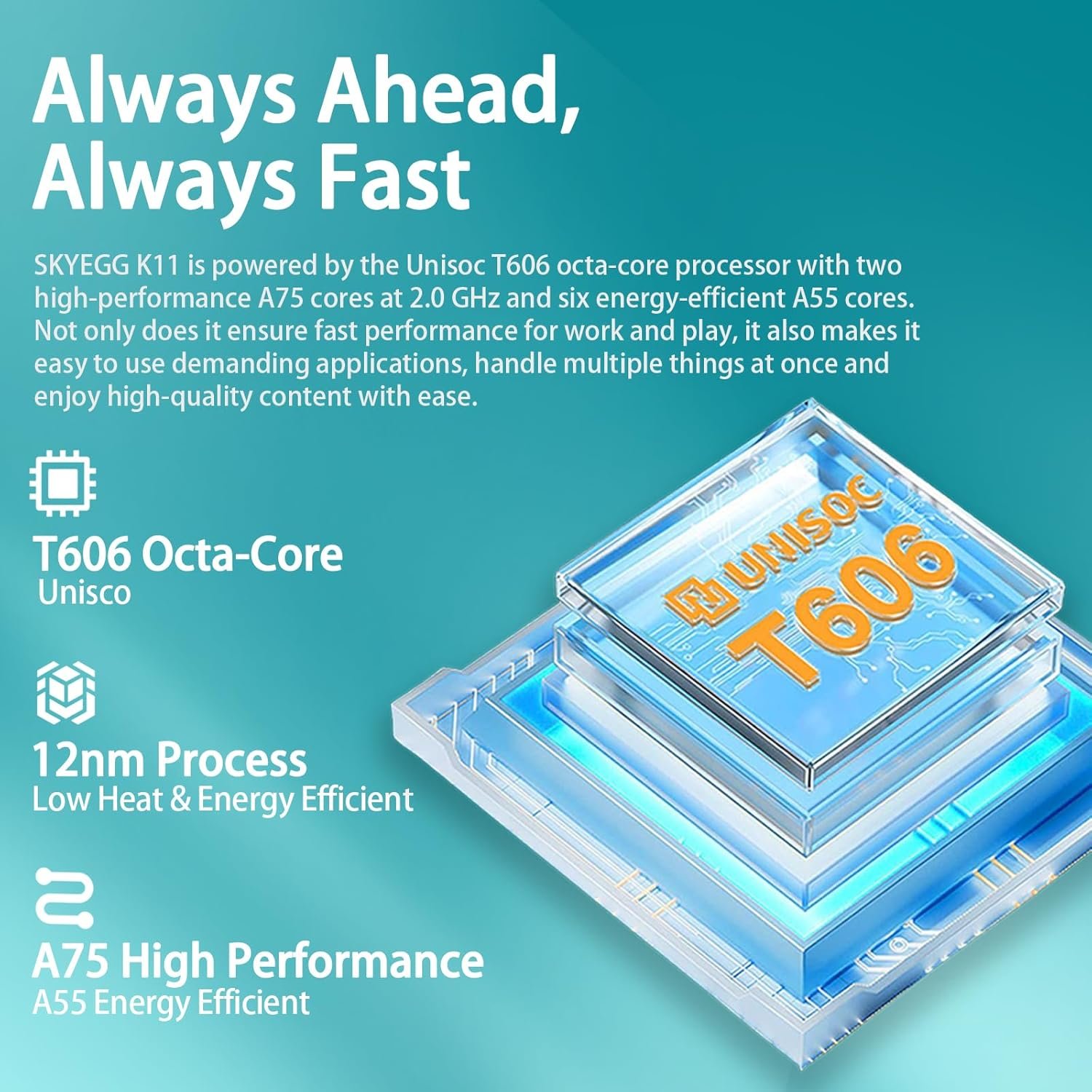Планшет 10.1" SKYEGG K11 (6+16)/128Gb Android 14 8000 mAh Голубой, фото №4