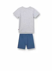Комплект піжами Sanetta для хлопчиків, сірий, з шортами synthetic.ua - Фото 1