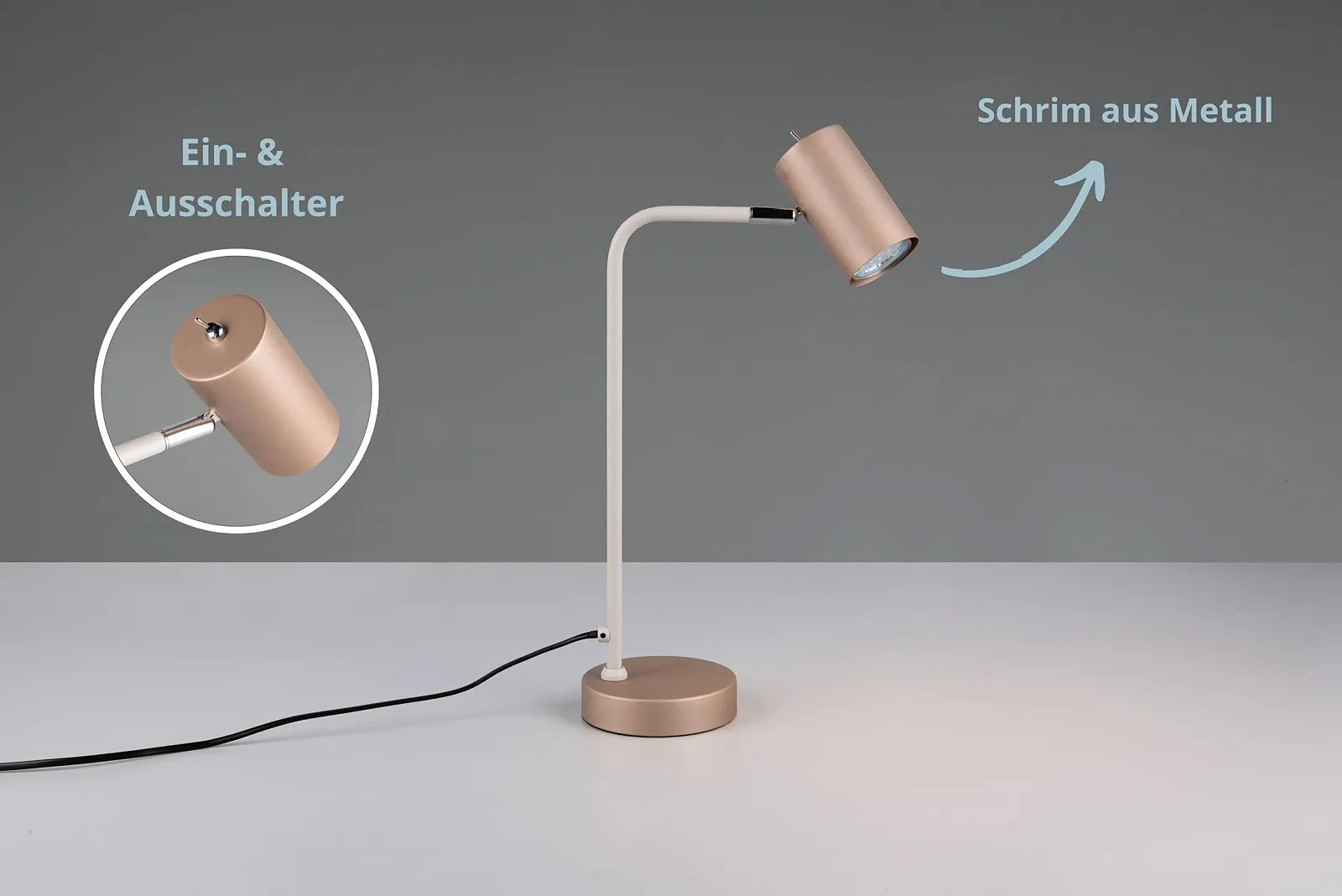 Настільна лампа Julie Modern Metal 1 x GU10 Max 5 Вт Висота 45 см Глибина 25 см Coffee, фото №4