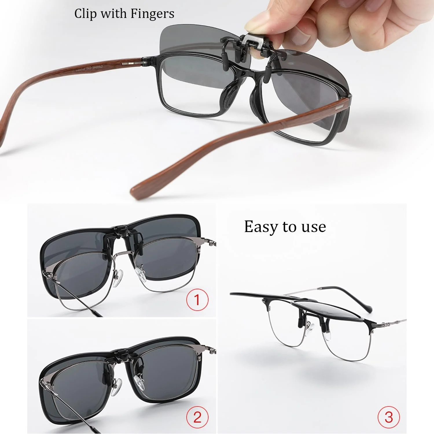 Солнцезащитные очки Hifot клипса на поляризованные очки., фото №2