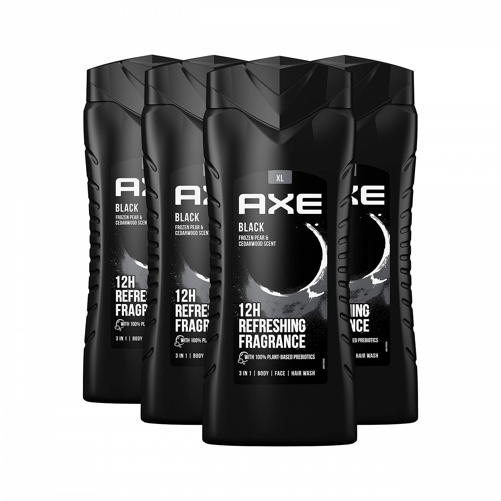 Гель для душу та шампунь AXE 3-in-1 Black XL 4 шт, фото №1