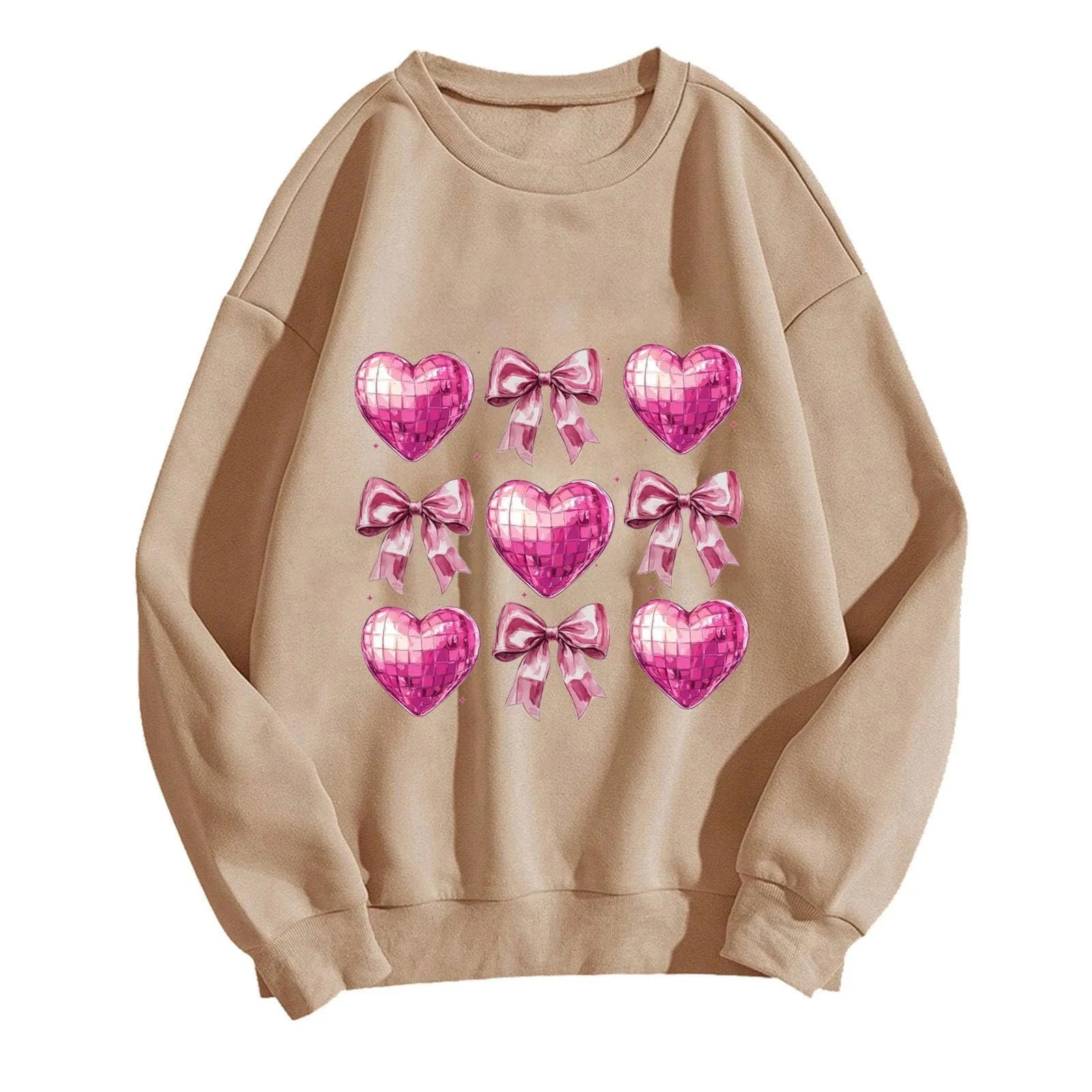 Худи tsaChick Женская Толстовка с принтом ко Дню Святого Валентина, с длинными рукавами и круглым вырезом, Свободный Топ, Худи, Женская Куртка Oversize из флиса, Спортивный костюм, Женская Мягкая Толстовка, фото №1