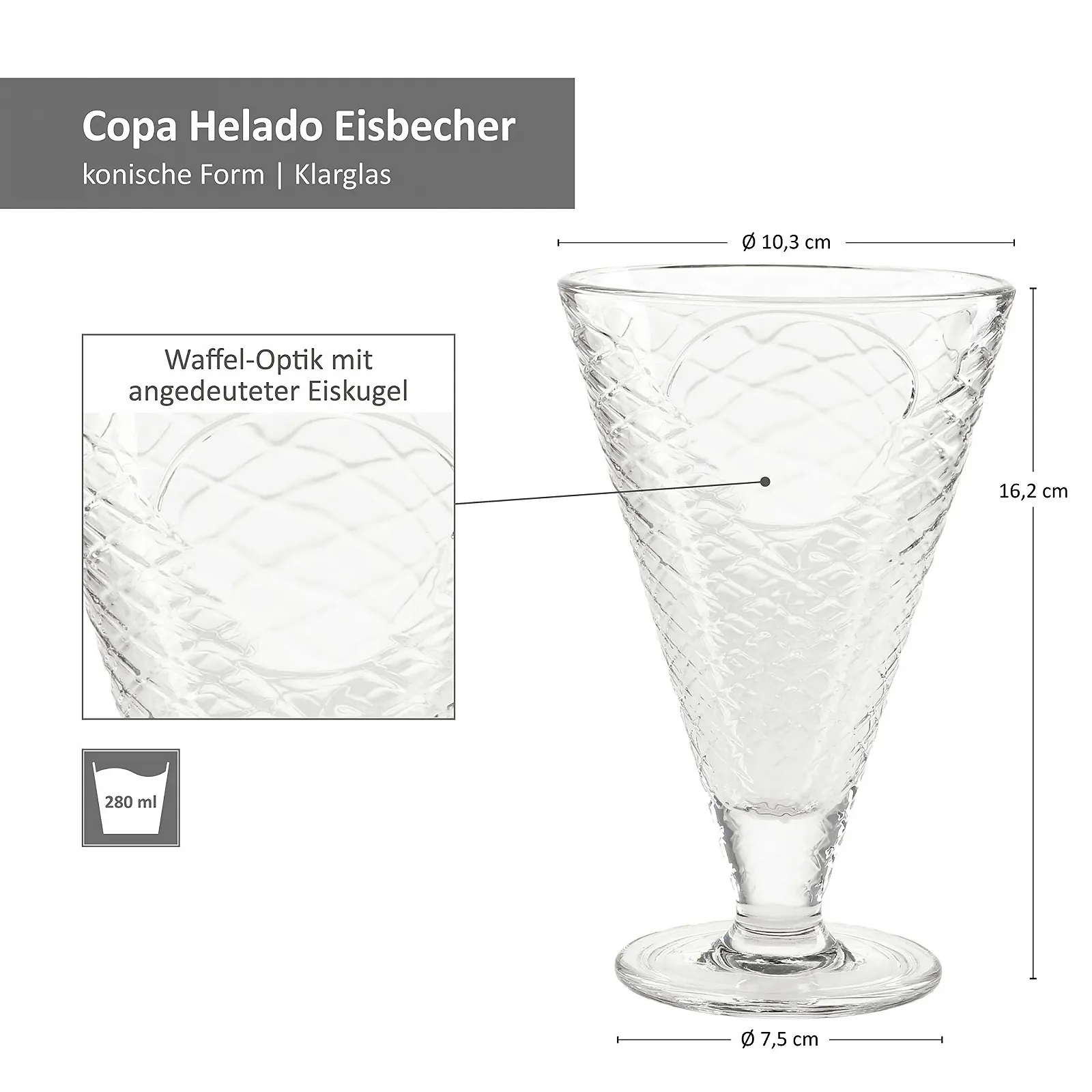 Креманка MamboCat Набор из 6 Copa Helado для мороженого, прозрачный, 340 мл, фото №7