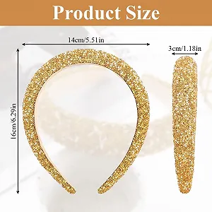 Набор из 2 женских обручей на голову Glitter Beads Rhinestones Bling synthetic.ua - Фото 1