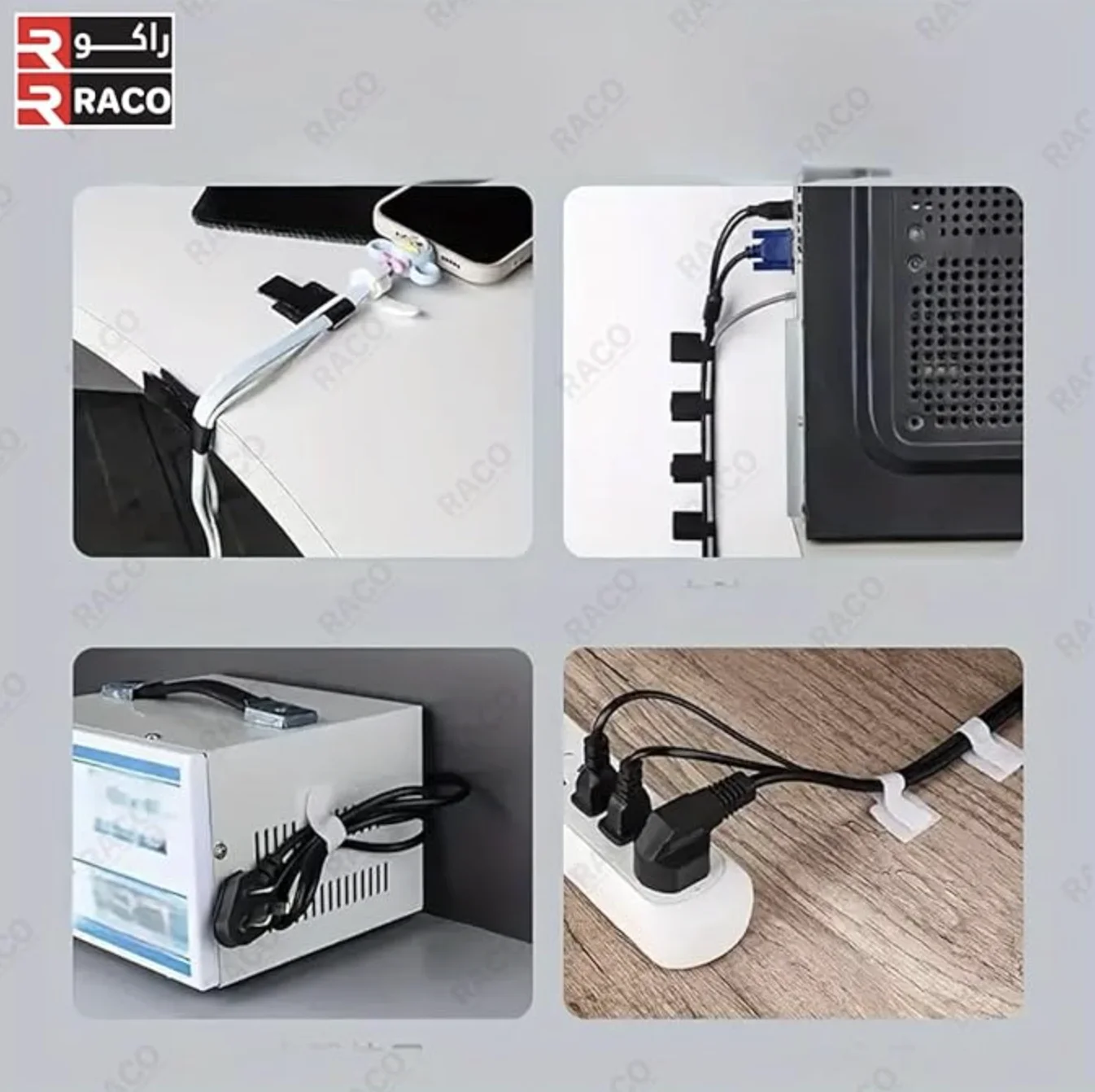 Органайзер для кабелів липучка тримач дротів JoyRo 3M L 5 шт Чорний, фото №4