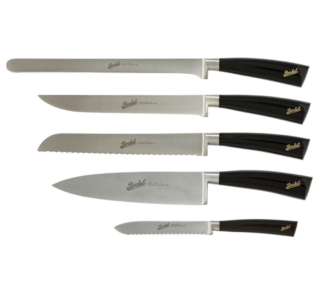 Набір ножів шеф-кухаря Berkel Elegance 5 шт., чорний, фото №1