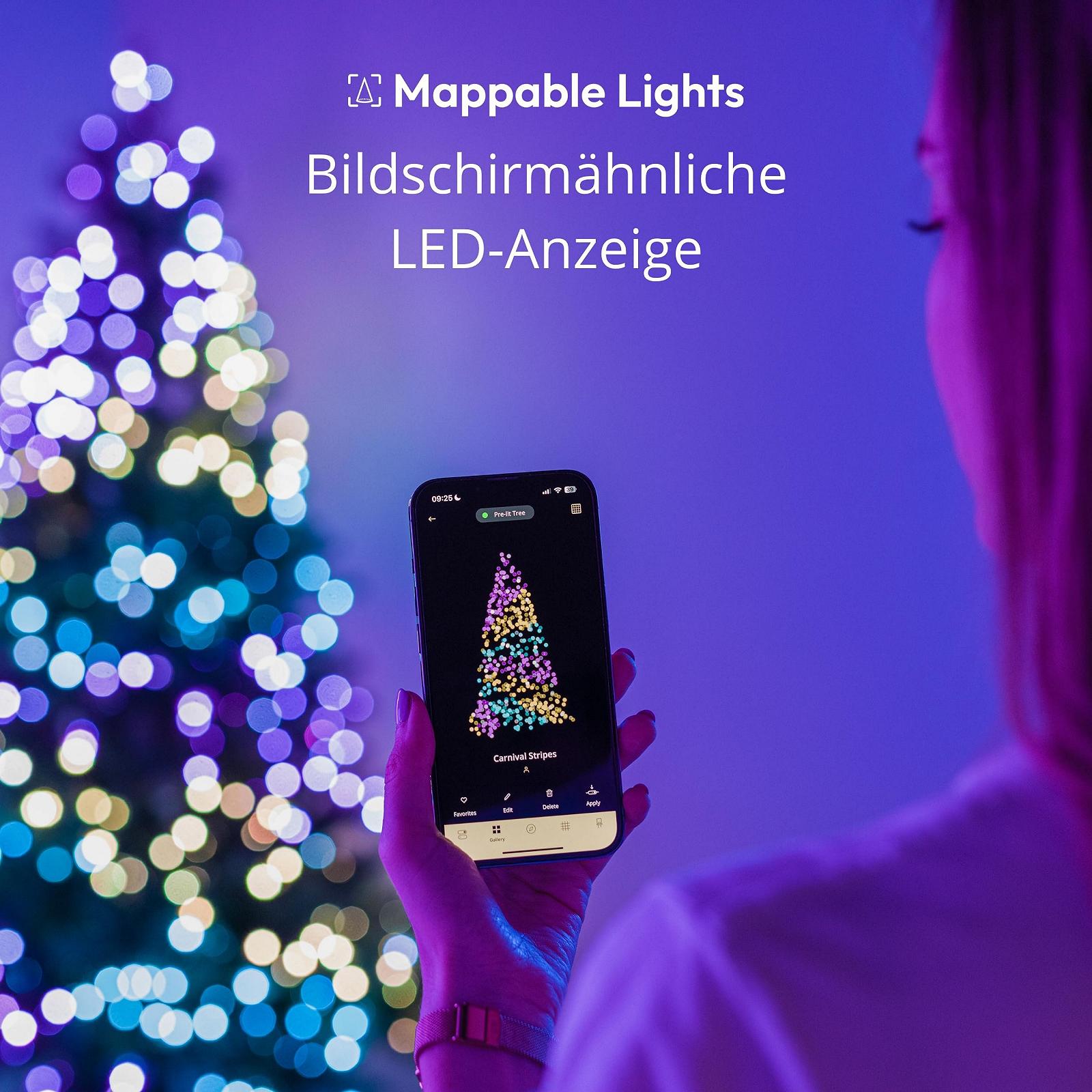 Гірлянда Twinkly Candies 200 LED RGB 12 метрів, зелений дріт, живлення USB-C, фото №4