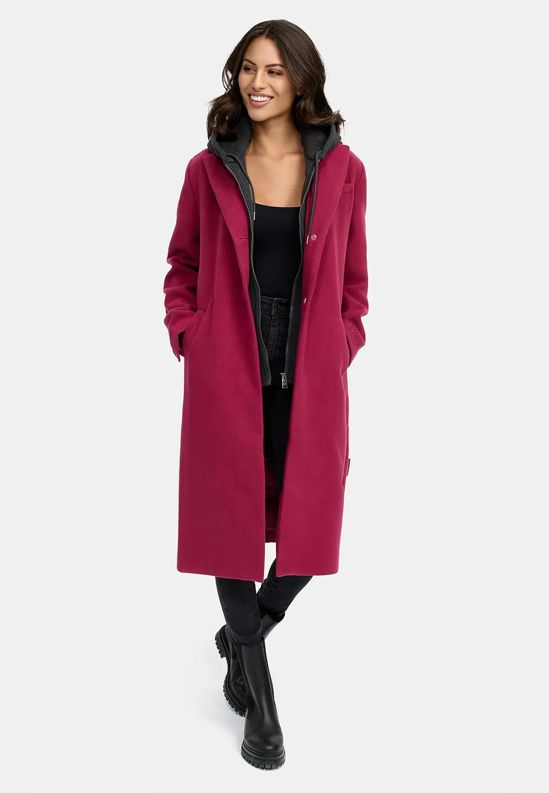 Пальто Navahoo Вовняне Довгий Тренч з Капюшоном, фото №9