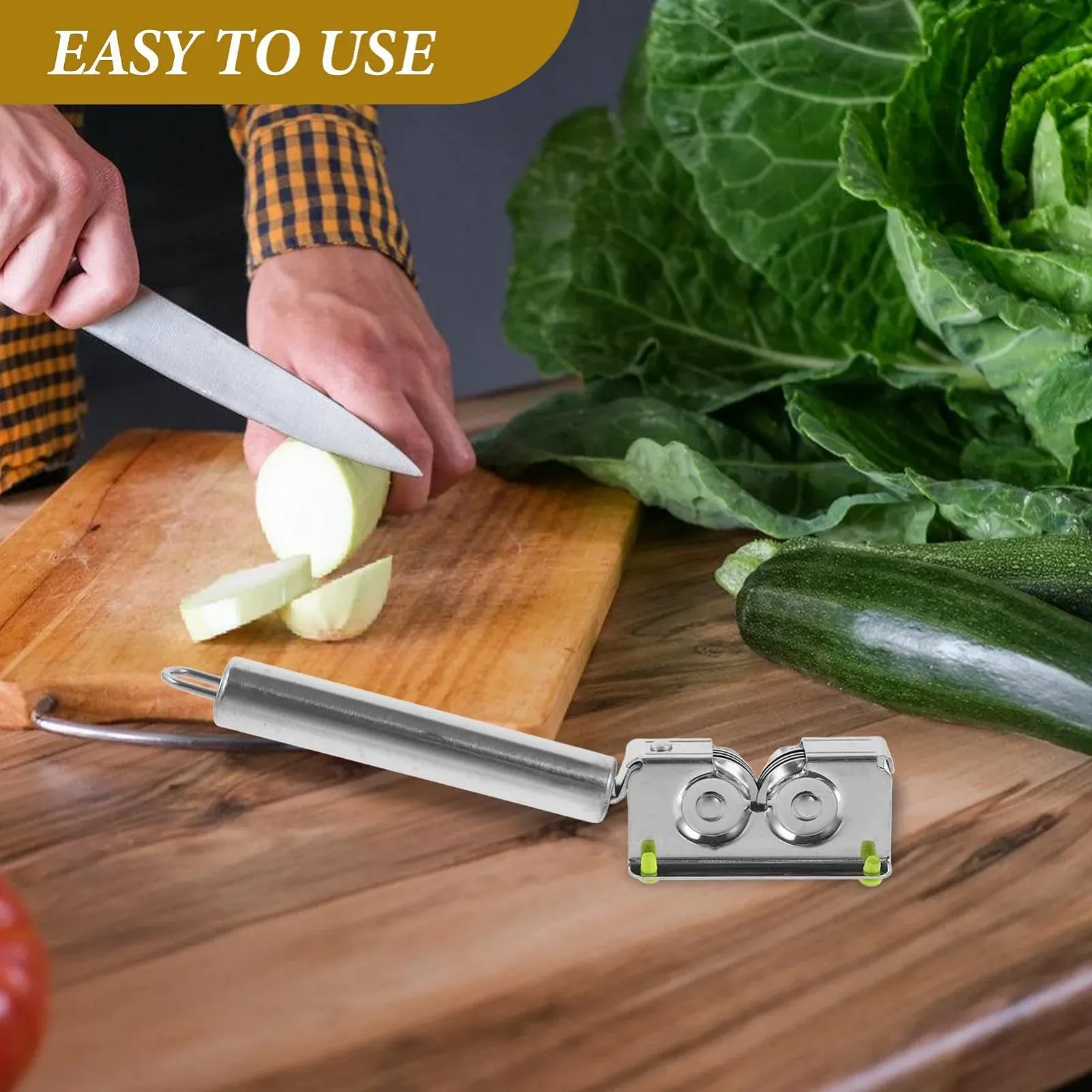 Точило для ножів багатофункціональна набір 2 шт. з нержавіючої сталі компактна, фото №7