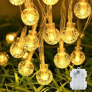 Гирлянда Dalugo, сказочные огни, 6 м, 40 LED, хрустальный шар, теплый белый - Фото 1