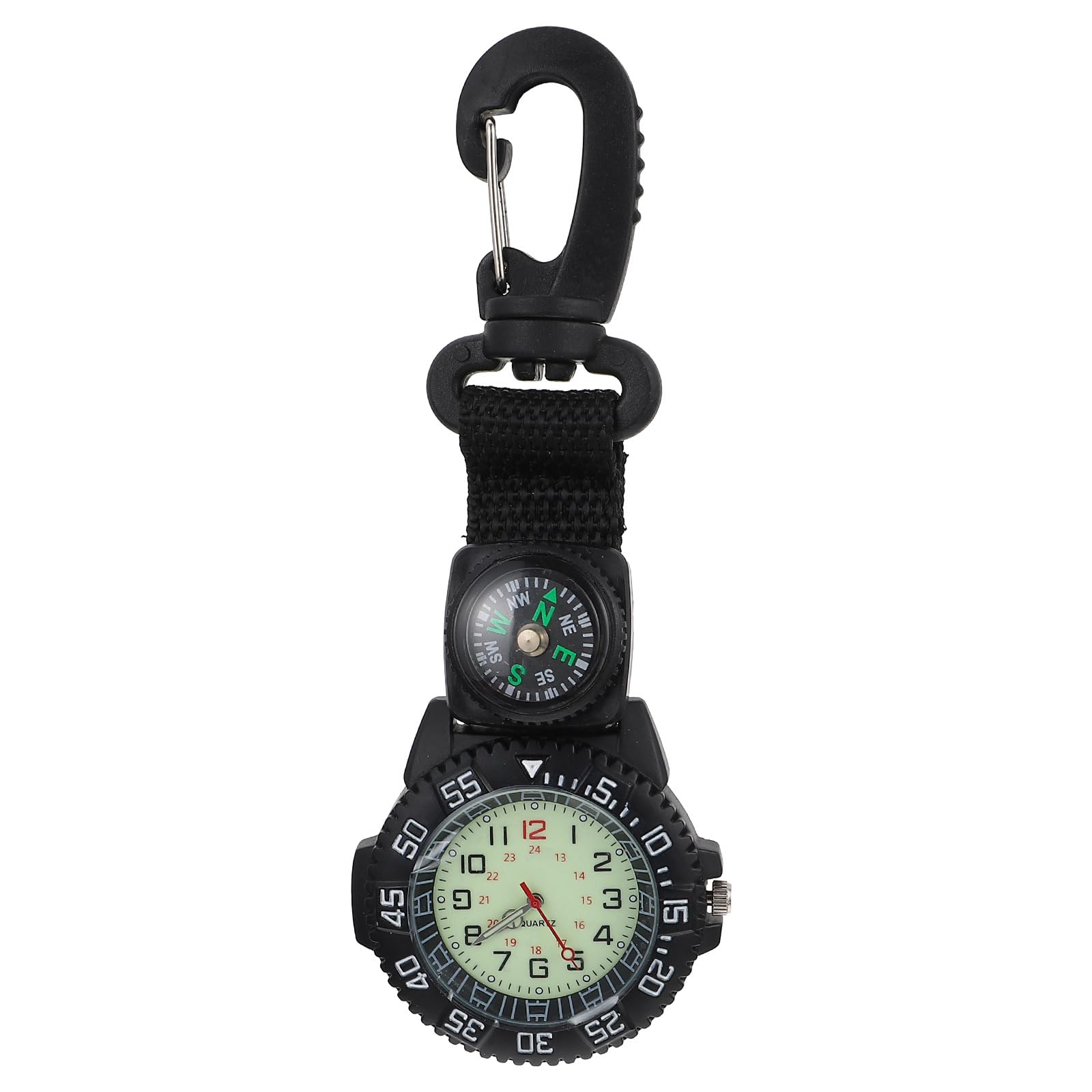 Карманные часы WOFASHPURET Clip Pocket Watch Спортивные походные часы с компасом Черный, фото №1