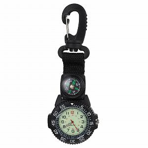 Карманные часы WOFASHPURET Clip Pocket Watch Спортивные походные часы с компасом Черный - Фото 1