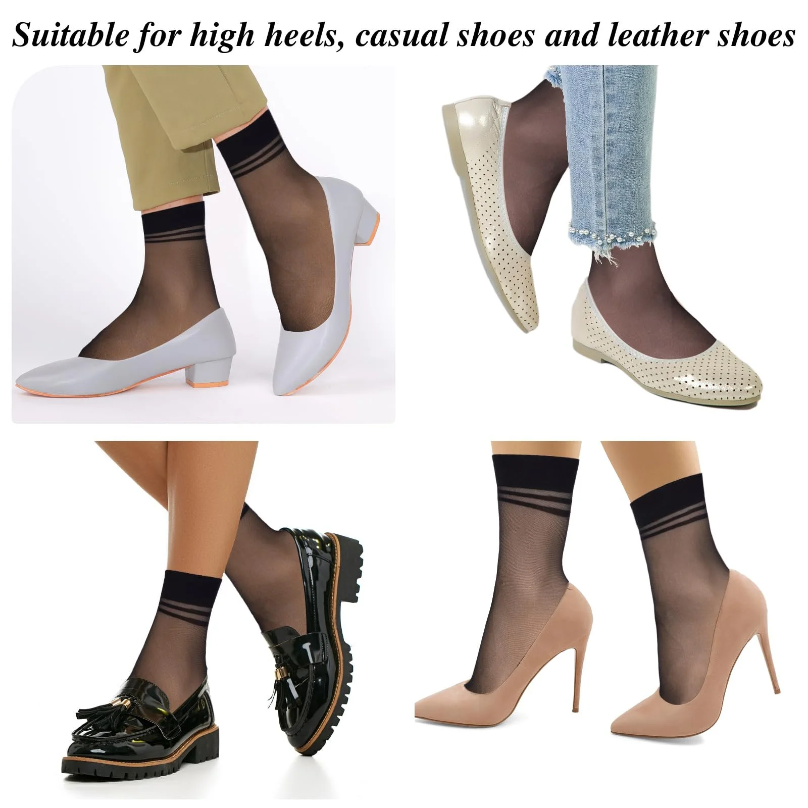 12 пар тонких нейлонових панчіх Жіночі прозорі шкарпетки, фото №4