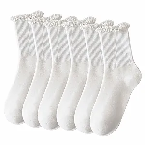 Шкарпетки з рюшами Білі 6 пар - Фото 1