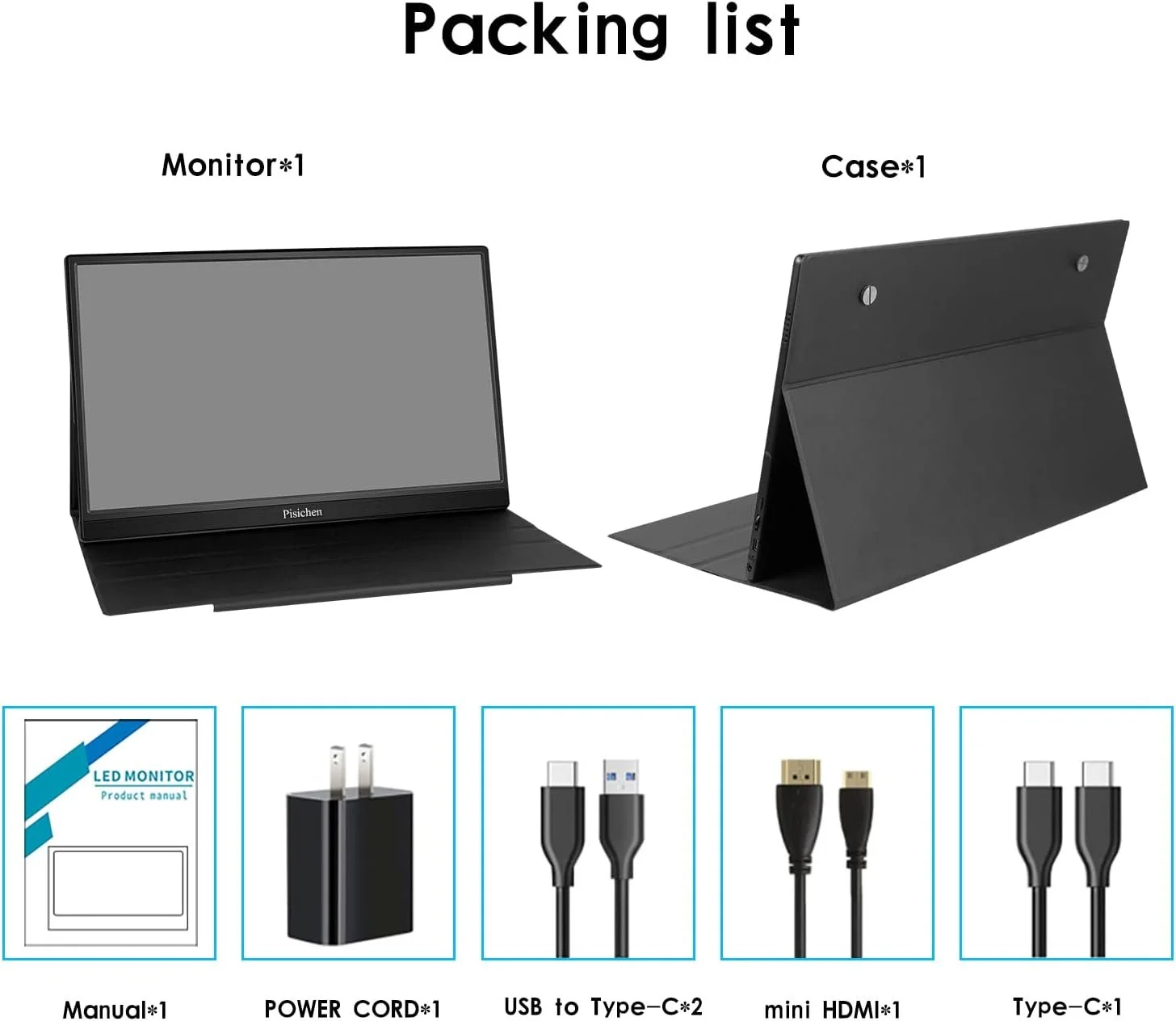 Монитор сенсорный портативный 15.6" Pisichen HD-156 Full HD IPS 60 Гц, фото №7 Монитор сенсорный портативный 15.6" Pisichen HD-156 Full HD IPS 60 Гц, фото №7