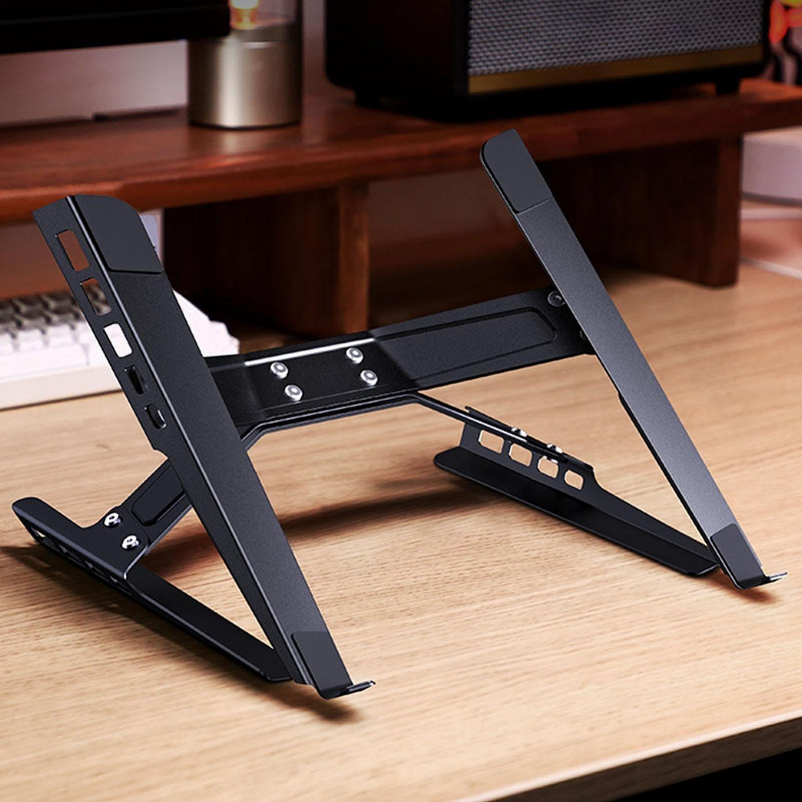 Підставка для ноутбука, регульована на 150 градусів, з вуглецевої сталі, з антиковзаючим силіконом, регульована, складна, фото №5