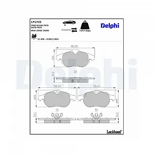 Комплект тормозных колодок дискового тормоза DELPHI LP1723 - Фото 1