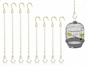 Цепочки для подвесных корзин 8 шт. Металлические 29 см и 54 см Золотистые - Фото 1