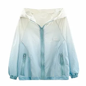 Детская куртка для защиты от солнца Generisch с градиентным цветом для мальчиков и девочек, ветровка, спортивная куртка для активного отдыха - Фото 1