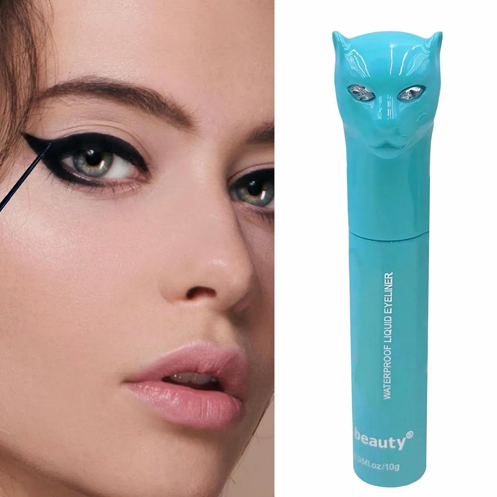 Подводка для глаз Жидкая Cute Leopard, водостойкая, долговечный, профессиональный, черный, фото №2