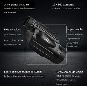 Монокуляр QHYTL 13x50 высокое увеличение высокой четкости в комплекте с треногой черный synthetic.ua - Фото 1