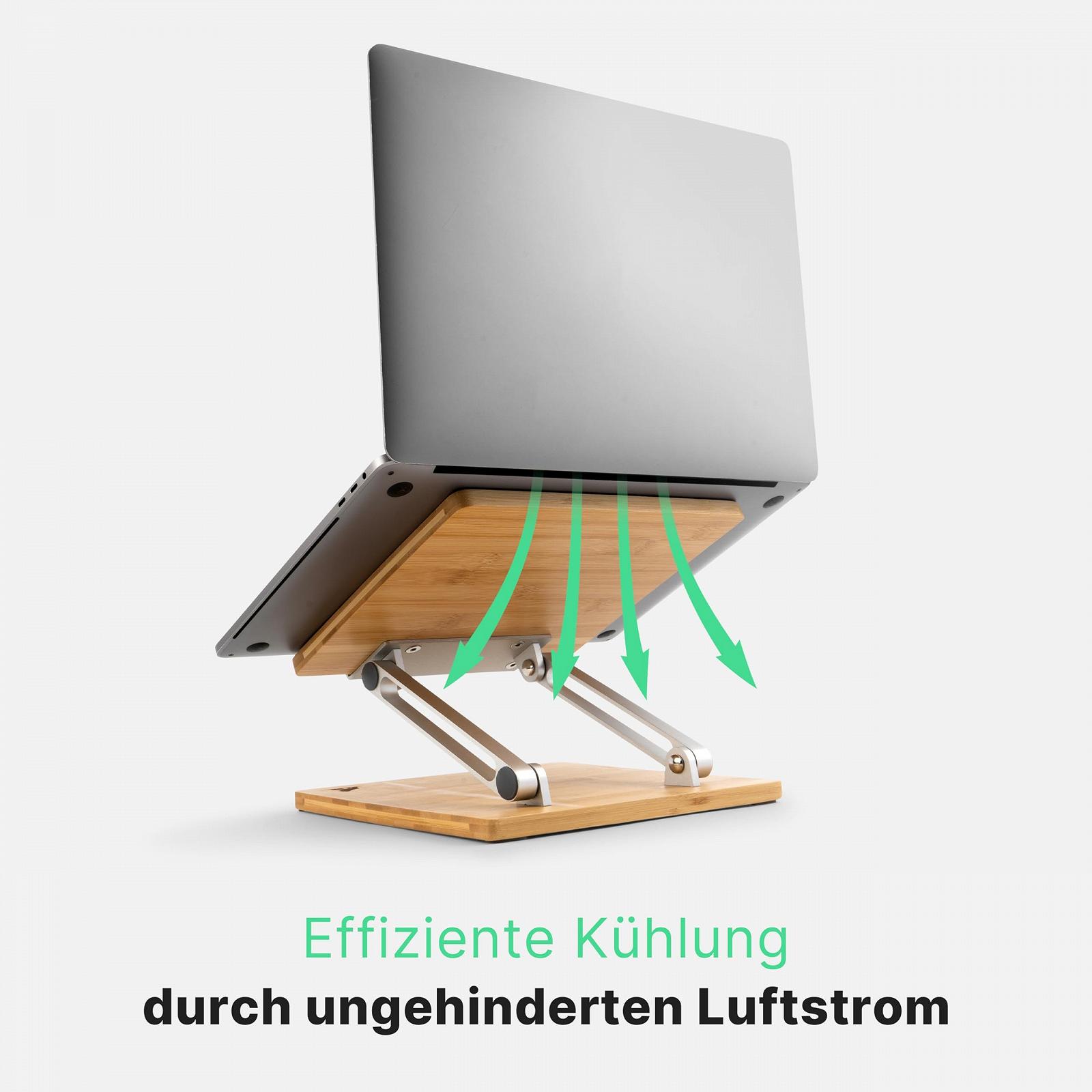 Подставка для ноутбука бамбуковая для 10-15 дюймов, фото №4