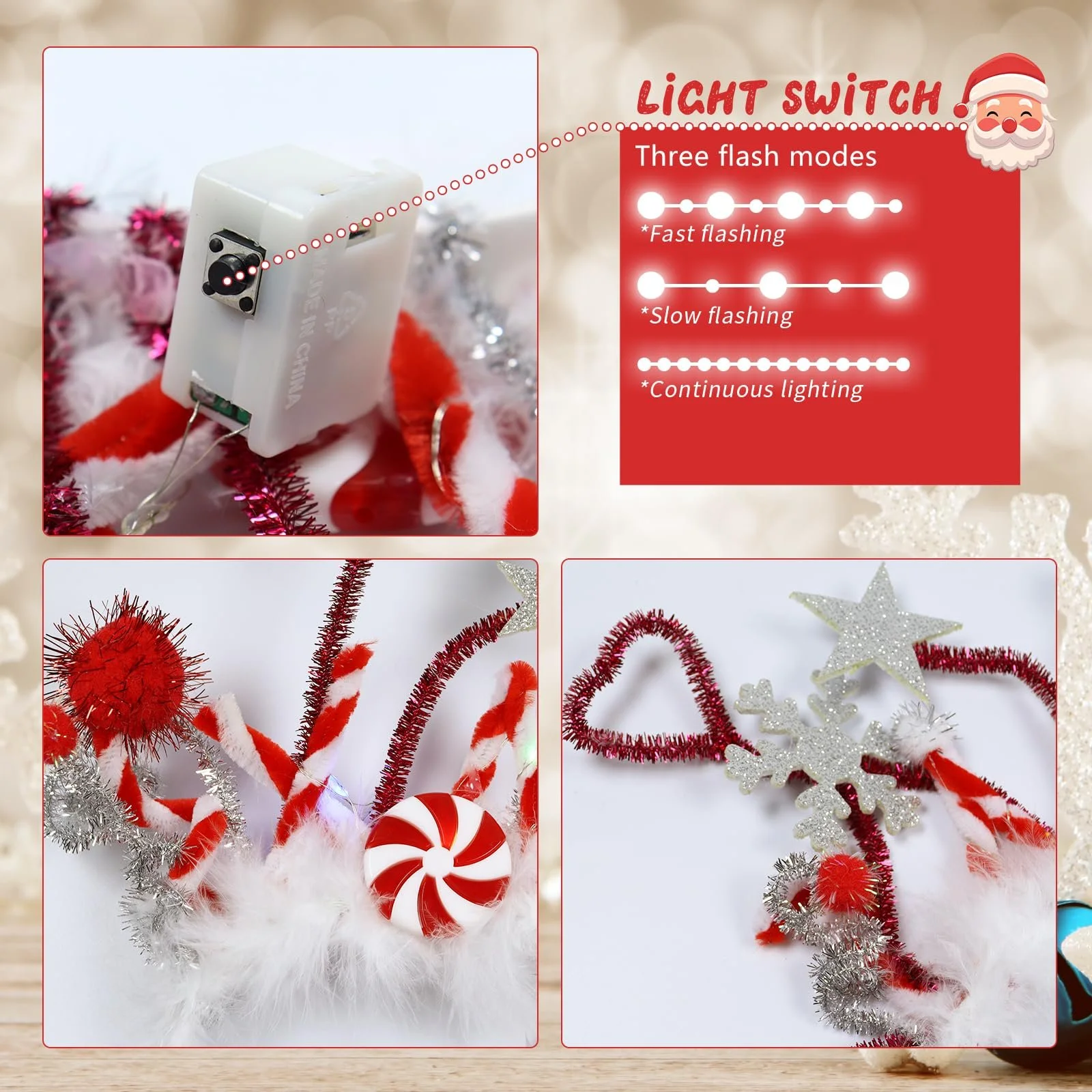 Різдвяна Обруч на голову зі світлодіодами, фото №3