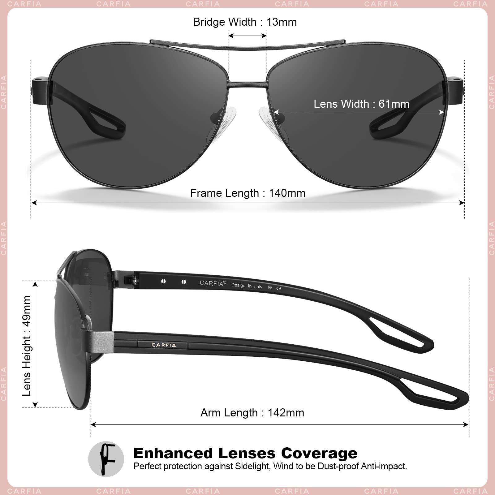 Солнцезащитные очки Retro CARFIA Поляризованные Унисекс Защита UV400, фото №5