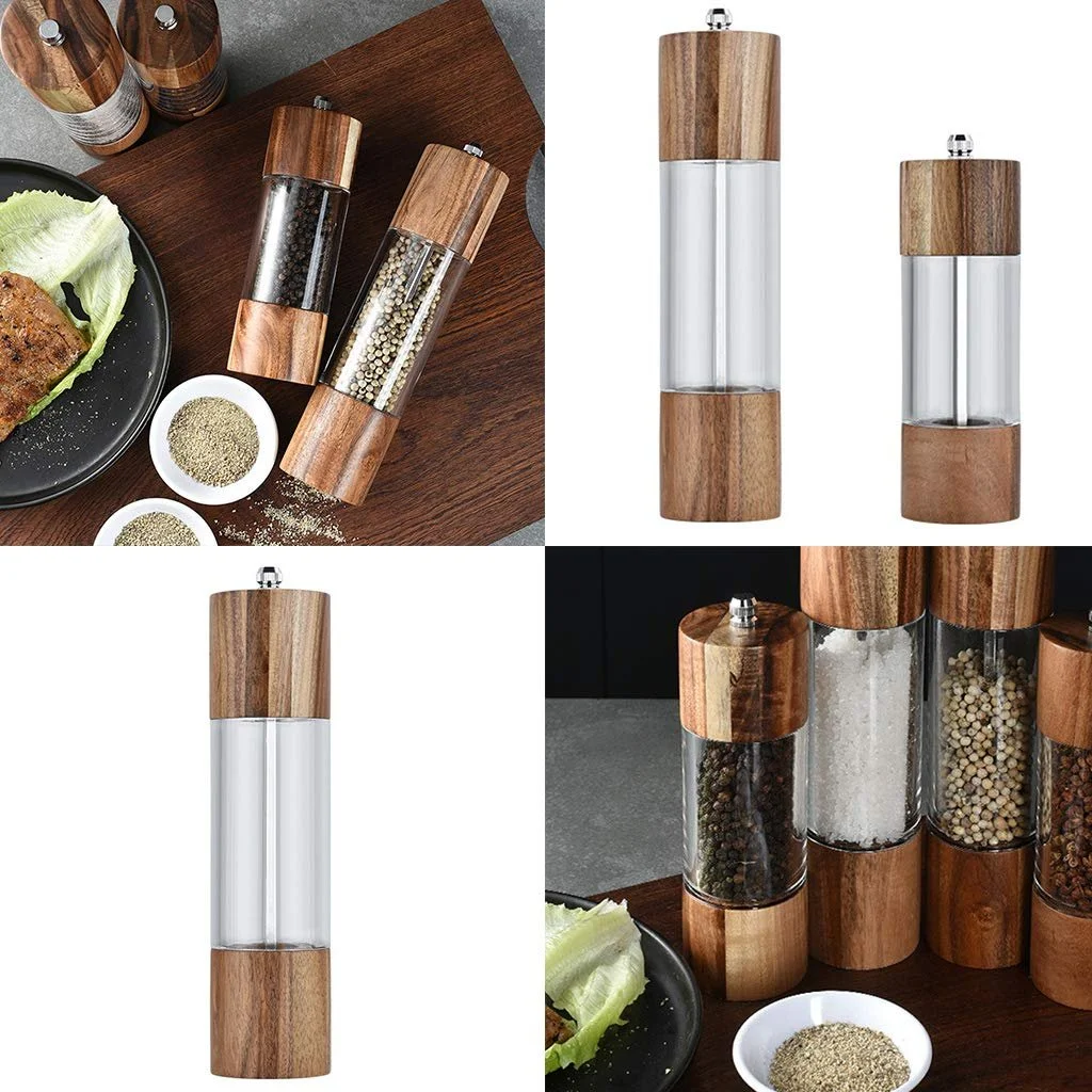 Млин Дерев'яний акриловий ручний кухонний помічник, 2 шт, фото №9