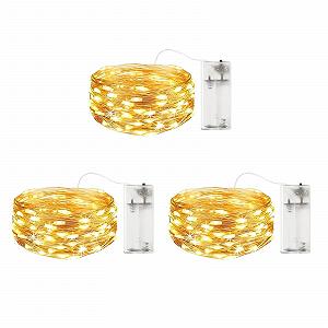 Гірлянда ENLACE, 3 шт., світлодіодна, на батарейках, 3 м, 30 LED, з мідного дроту, теплий білий - Фото 1