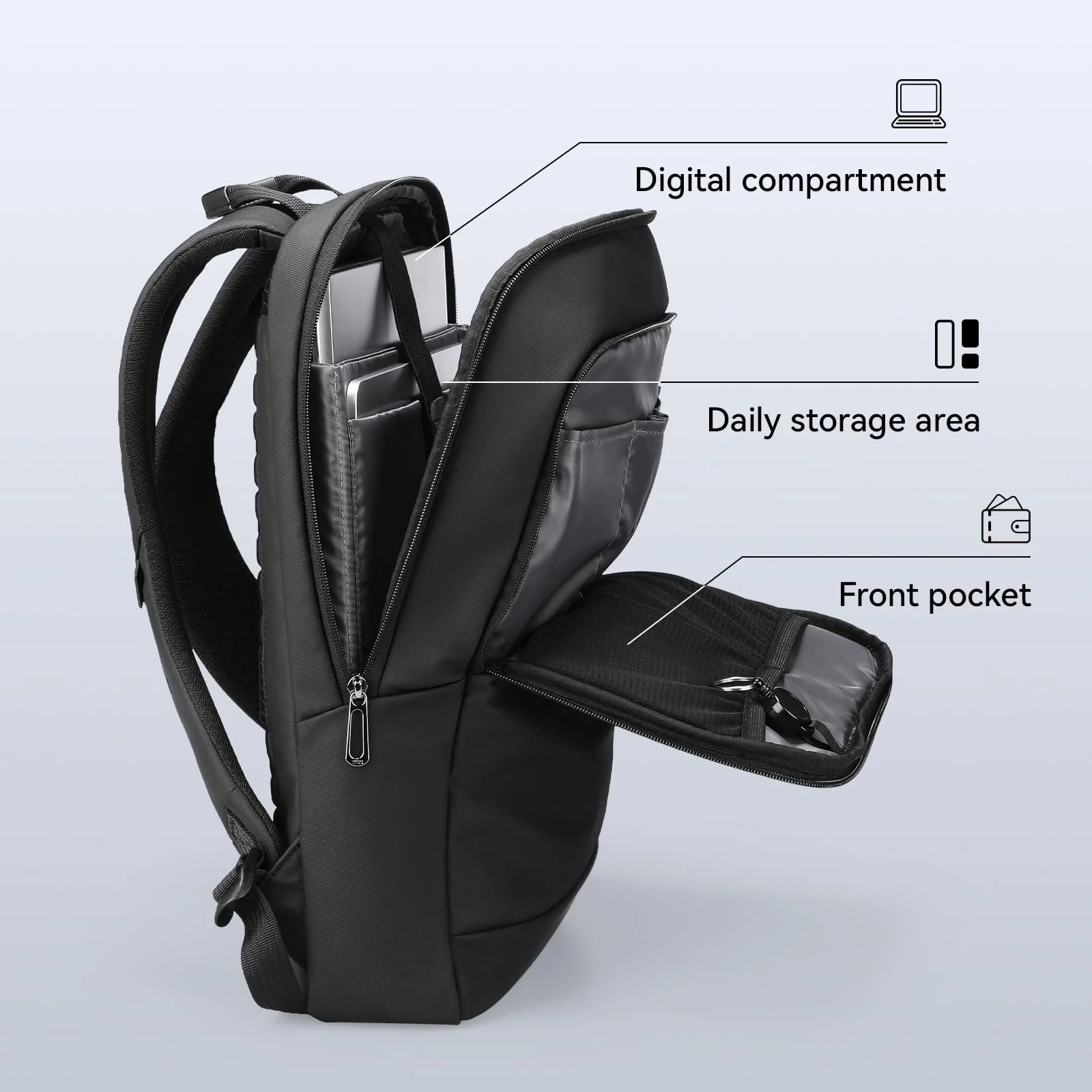 Рюкзак міський Mark Ryden City 15.6 дюйма USB-C Чорний, фото №3