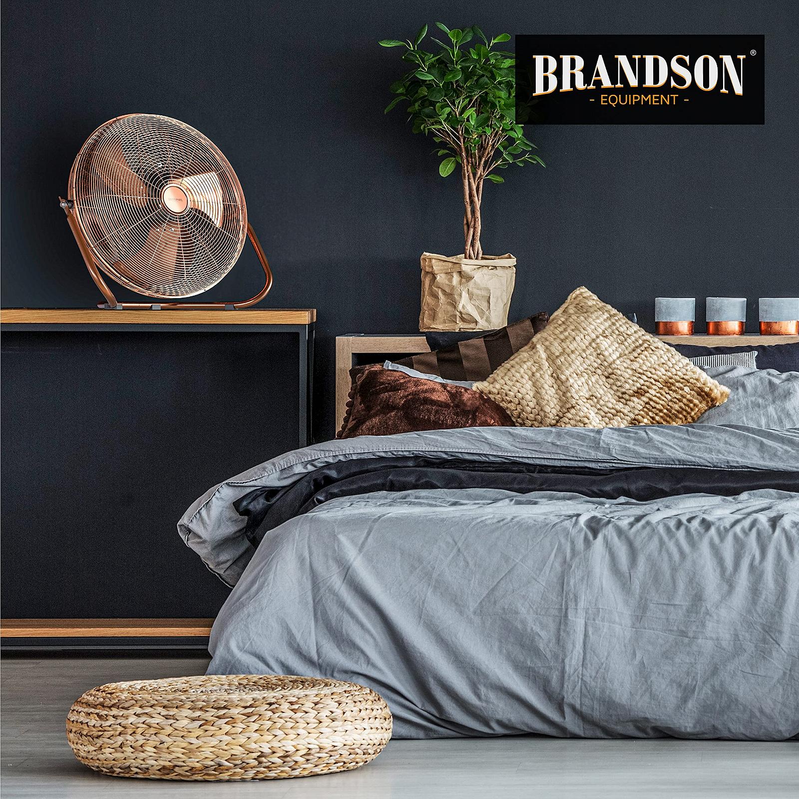Вентилятор напольный Brandson Retro Style 160 Ватт, медный дизайн, 50 см, фото №7