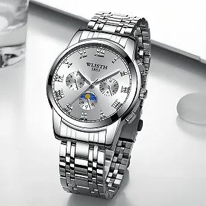 Часы Masala Casual MSL Watch H-008-03, Серебристый Ремешок / Синий Циферблат, Modern synthetic.ua - Фото 1