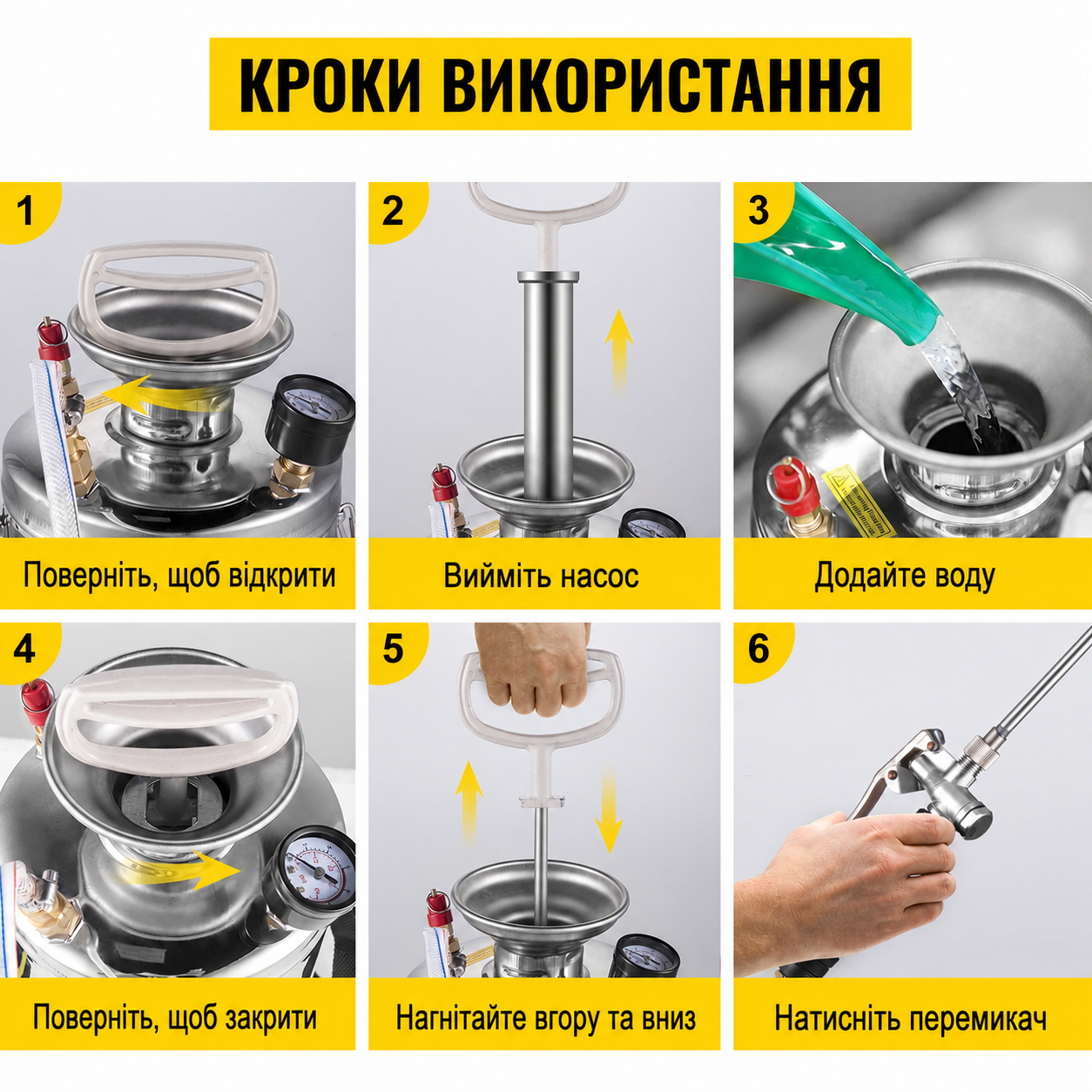 Опрыскиватель VEVOR для дома и сада / 8 л / Нержавеющая сталь, фото №3