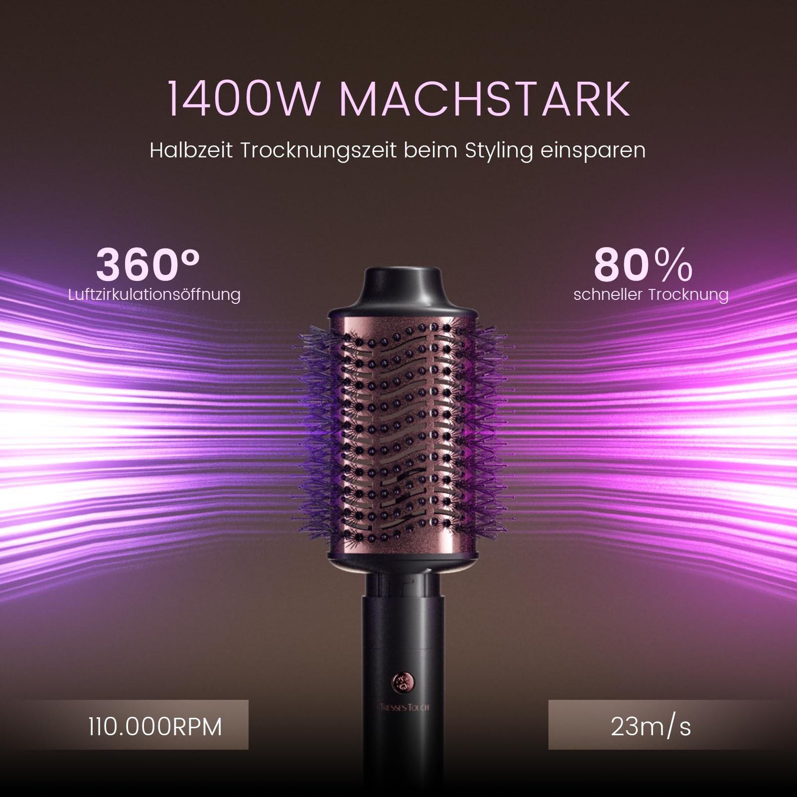 Стайлер для волос 6-in-1 Airstyler 1400 Вт Розовое золото, фото №4 Стайлер для волос 6-in-1 Airstyler 1400 Вт Розовое золото, фото №4
